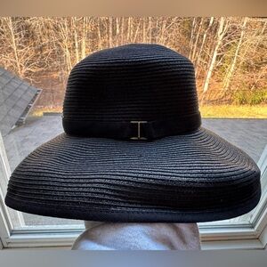 Toucan Collection Black Wide Brim Paper Hat | Elegant Sun Hat | New With Tags